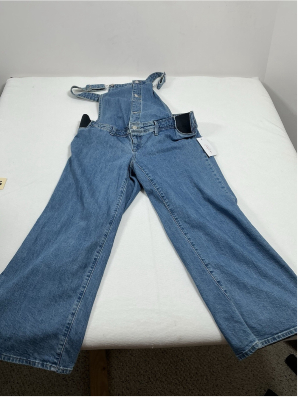 Womans NWT Isabel pre pregnancy Wide Leg Blue Jean Overalls Size 10